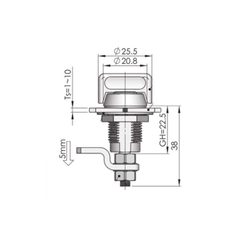 MS816-3S-2 Kare 6*6mm Kilit Silindir Sıkıştırma Mandalı Kilitler MS816-3S-2 Kare 6*6mm Kilit Silindir Sıkıştırma Mandalı Kilitler