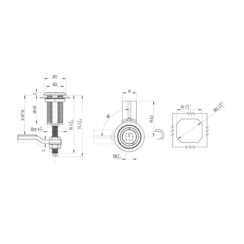 MS816-3D-1 Üçgen 8mm Kilit Silindir Sıkıştırma Mandalı Kilitleri MS816-3D-1 Üçgen 8mm Kilit Silindir Sıkıştırma Mandalı Kilitleri