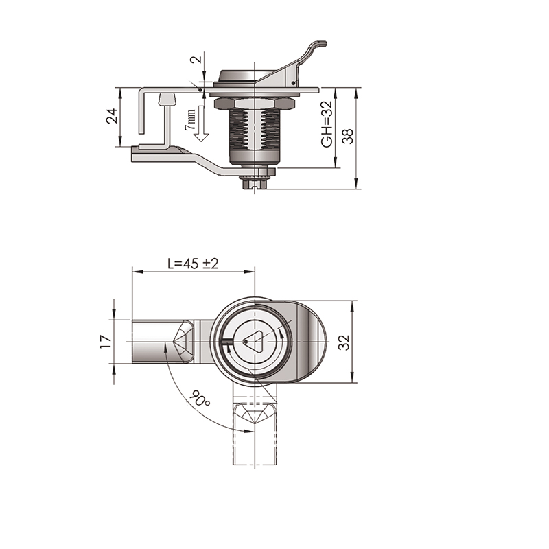 MS816-1-1S Üçgen 8mm Kilit Silindir Sıkıştırma Mandalı Kilitleri MS816-1-1S Üçgen 8mm Kilit Silindir Sıkıştırma Mandalı Kilitleri