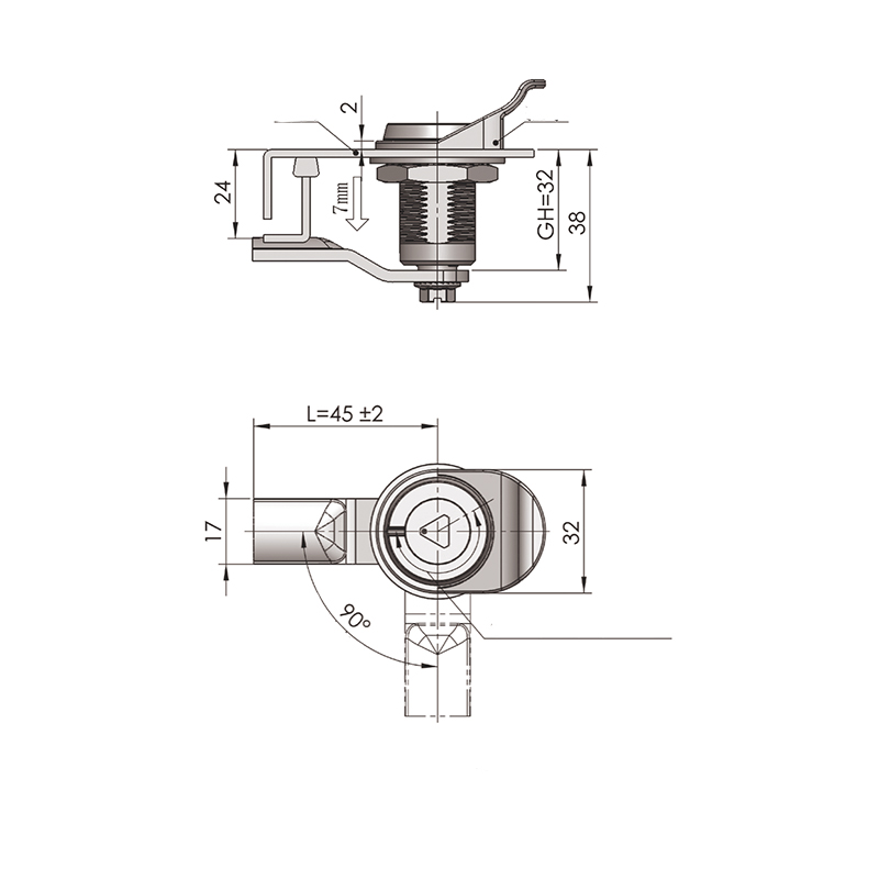 MS816-1-1 Üçgen 8mm Kilit Silindir Sıkıştırma Mandalı Kilitleri MS816-1-1 Üçgen 8mm Kilit Silindir Sıkıştırma Mandalı Kilitleri
