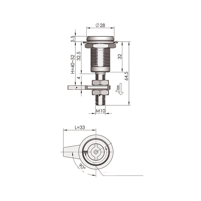 MS816-3E-1 Üçgen 8mm Kilit Silindir Sıkıştırma Mandalı Kilitleri MS816-3E-1 Üçgen 8mm Kilit Silindir Sıkıştırma Mandalı Kilitleri